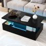 LED coffee table, 2-tier, 110 × 60 × 40 cm
