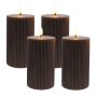 LED-vahaküünalde komplekt Relaxdays, 4 tk, Pruun, Ø 7,5 × 13 cm