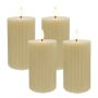 LED-vahaküünalde komplekt Relaxdays, 4 tk, Beež, Ø 7,5 × 13 cm