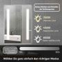 LED bathroom mirror, touch lighting, 3 light temperatures, 70 × 50 cm