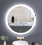 LED bathroom mirror, touch control, Ø 80 × 2.8 cm