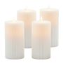 Набор LED-свечей Relaxdays, 4 шт, Белая, Ø 7,5 × 18 см