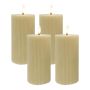 LED-küünalde komplekt Relaxdays, 4 tk, Beež, Ø 7,5 × 18 cm