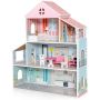 Dollhouse, 6 rooms, 8 pieces of furniture, Multicolored, 71 × 23.5 × 87 cm