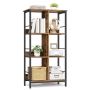 VASAGLE Shelf, 3-tier, 6 compartments, Brown/black, 60 × 114 × 30 cm