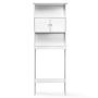 Shelf above the toilet, 3 tiers and doors, White, 63 × 175 × 19.5 cm