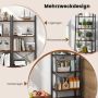 Shelf Stand, 4 Tiers, Brown, 55.88 × 138.43 × 34.29 cm