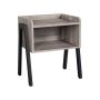 Bedside table, grey/black