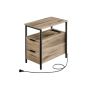 Side table 60x35x61cm., light brown/black