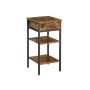 Bedside table LET502B01, brown/black