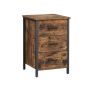 Bedside table LET509B01 40 x 40 x 60 cm, brown/black