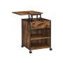Bedside table on casters, brown/black