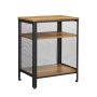 Bedside table LET600B20, brown/black