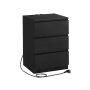 Side table with charging station 35x40x59cm., black