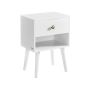 Side table 28x39x55cm., white/gold color