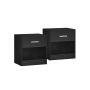 Set of 2 bedside tables 28x39x41cm., black