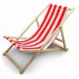Folding garden lounger, white/red