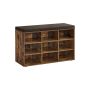 Shoe bench with shelves 30.3x78.5x48cm., brown/dark brown
