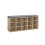 Shoe bench with shelves 30x105x48cm., light brown/gray