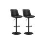 Set of 2 bar stools 44x38x112cm., black