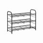 Shoe rack with 3 shelves, black