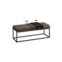 Pouf 43x112x40cm., black/brown