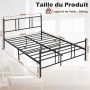 Platform bed frame, Black, 207 × 101 × 140 cm