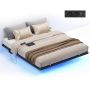 VASAGLE bed frame, 160 × 200 cm, LED, 2 sockets, USB-C, 2 USB-A, 160 × 200 cm