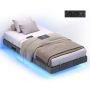 VASAGLE bed frame, LED lighting, Grey