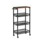 Kitchen trolley 22x45.4x77cm., black/brown