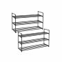 Metal shoe cabinet with 10 compartments, black
