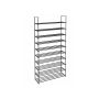 Metal shoe cabinet with 10 compartments, black