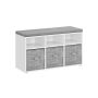Hallway bench 30.3x87x48cm., white/gray