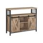 Chest of drawers with sliding doors, natural wood color