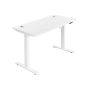 Electric, height-adjustable desk, white