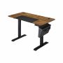 Height-adjustable desk in vintage brown and black