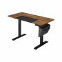 Height-adjustable desk in vintage brown and black