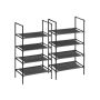Shoe rack set 45 x 28 x 80 cm., 2 pieces, black