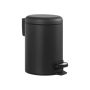 Black metal trash can
