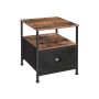 Nightstand with drawer LVT02H, brown/black