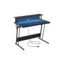 Desk with charging station 60x100x91cm, black
