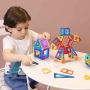 Magnetic building block set, 106 pieces