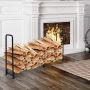 Firewood stand, 500 kg capacity, 248 × 35 × 122 cm