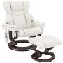 Massage chair with footrest Homcom, cream/brown