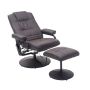 Massage chair with footrest Homcom, dark brown/black