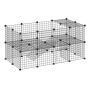 PawHut small animal enclosure 146x73x73cm., black