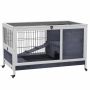 Small animal cage PawHut 90x53x59cm., white/gray