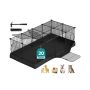SONGMICS LPI012BH01 Small Animal Cage, 20 Panels, Double Doors, 123 × 63 × 41.5 cm