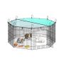 SONGMICS LPI020BH01 Small Animal Cage, 8 Panels, Curtain, 138 × 138 × 60 cm