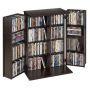 Meediahoiukapp VEVOR KLDS-07, 4 riiulitasandit, ustega, Pruun, 61 × 84,6 × 36,8 cm